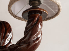 Art Deco Twisted Brown Ceramic Wall Light
