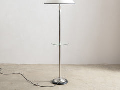 1930s Art Deco Chrome & Mirrored Glass Floor Lamp