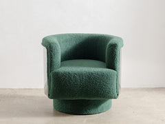 1980s Italian Metal Upholstered Swivel Armchair