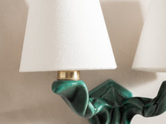 Art Deco Green Ceramic Wall Light