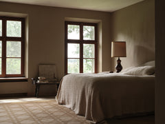 Embroidered Linen Bedspread, Ecru