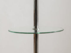 1930s Art Deco Chrome & Mirrored Glass Floor Lamp