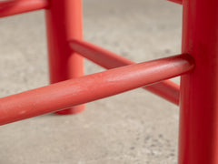 Red Wooden Rush Dining Chair