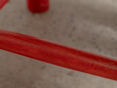 Red Wooden Rush Dining Chair