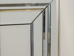 1970s Large Italian Bevelled Glass Wall Mirror