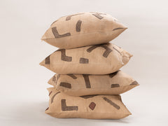 Square Cushion in Vintage African Kuba Fabric