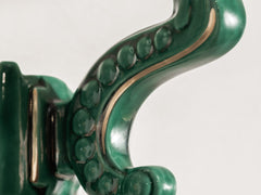 Twin Arm Green Ceramic Wall Light