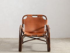 Tito Agnoli Cane & Leather Sling Armchair