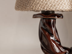 Art Deco Twisted Brown Ceramic Wall Light