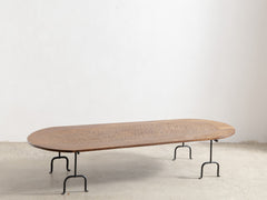 1950s French Brutalist Oak Coffee Table