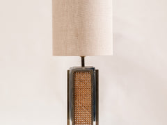 1980s Rattan Table Lamp