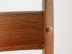 1950s Set of 8 French Oak & Rush Seat Dining Chairs