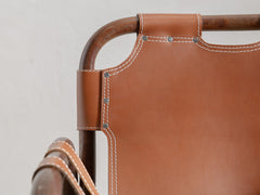Tito Agnoli Cane & Leather Sling Armchair