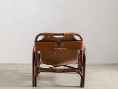 Tito Agnoli Cane & Leather Sling Armchair