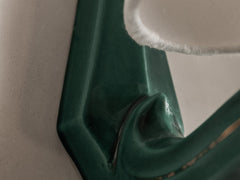 Mid Century French Ceramic Wall Light, Single Arm - Green