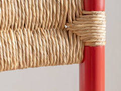 Red Wooden Rush Dining Chair