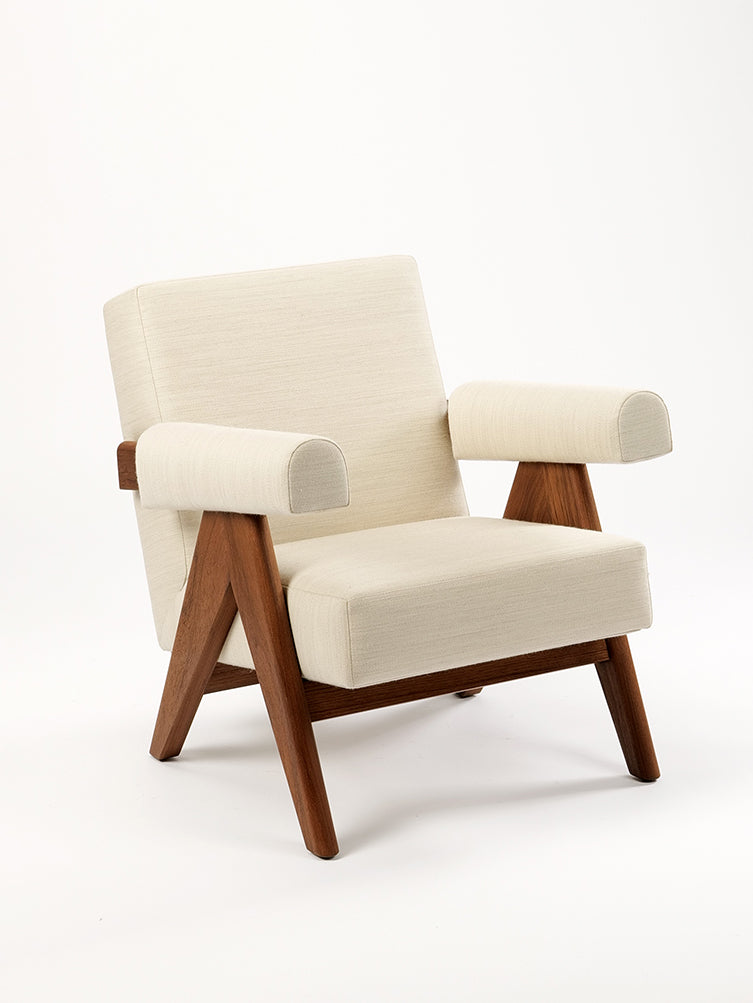 Upholstered Easy Armchair, Woolen Upholstery