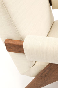 Upholstered Easy Armchair, Woolen Upholstery