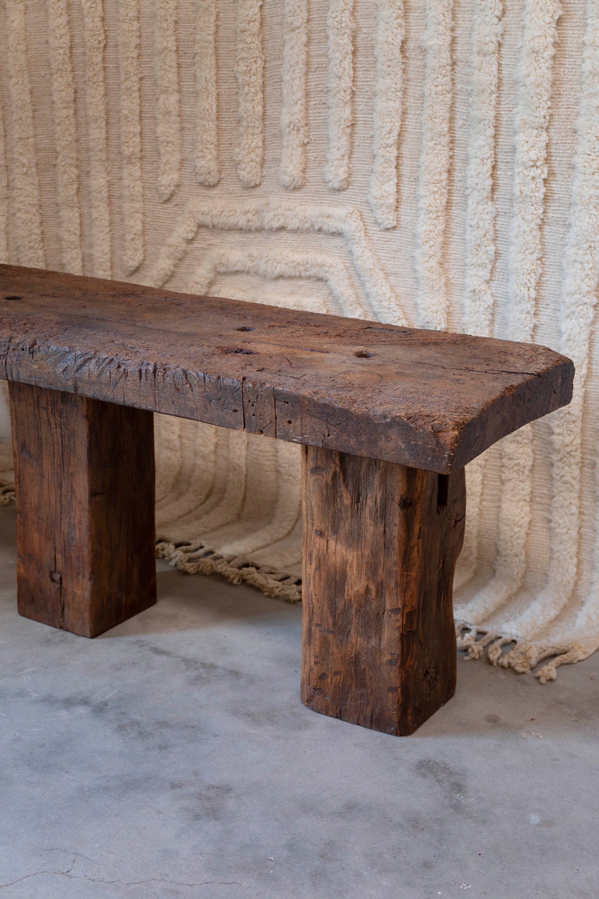 1850s Rustic Timber Console