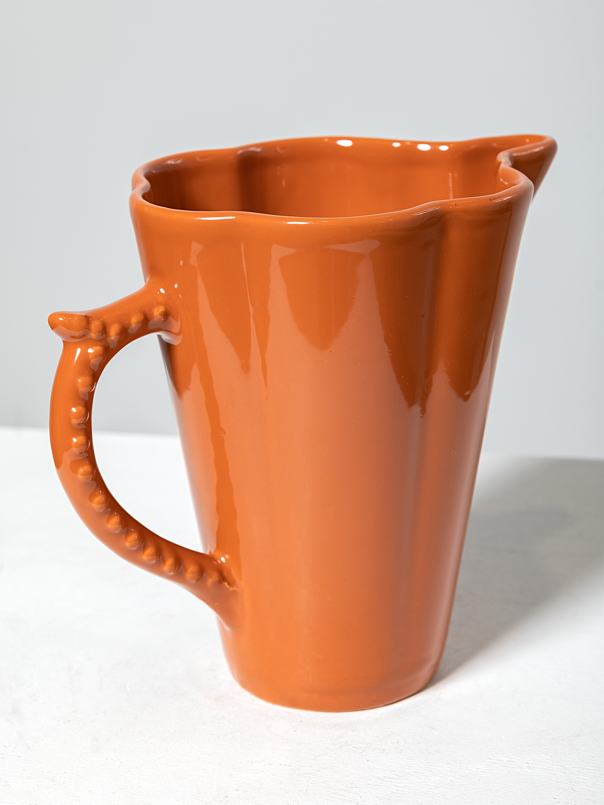 Italian Beaded Pitcher in Umber