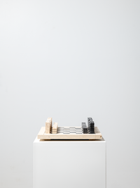 Travertine Chess Set - Coal