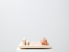 Travertine Chess Set - Rosso