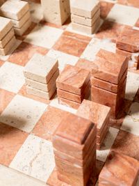 Travertine Chess Set - Rosso