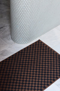 Beppu Organic Cotton Bath Mat in Tabac & Noir