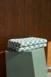 Josephine Organic Cotton Hand Towel in Sage & Chalk