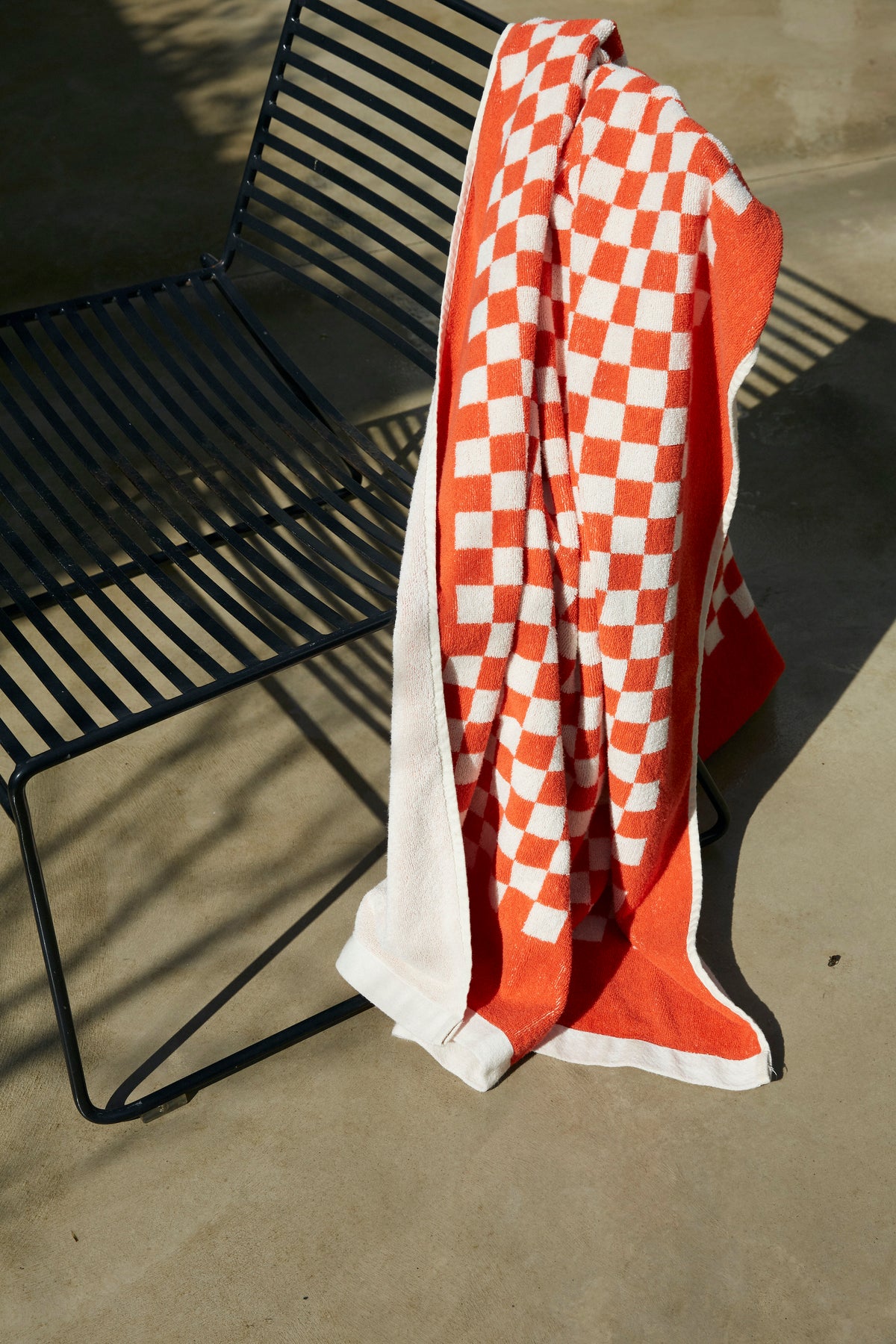 Roman Organic Cotton Pool Towel in Paloma Sun & Ecru