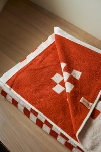 Roman Organic Cotton Pool Towel in Paloma Sun & Ecru