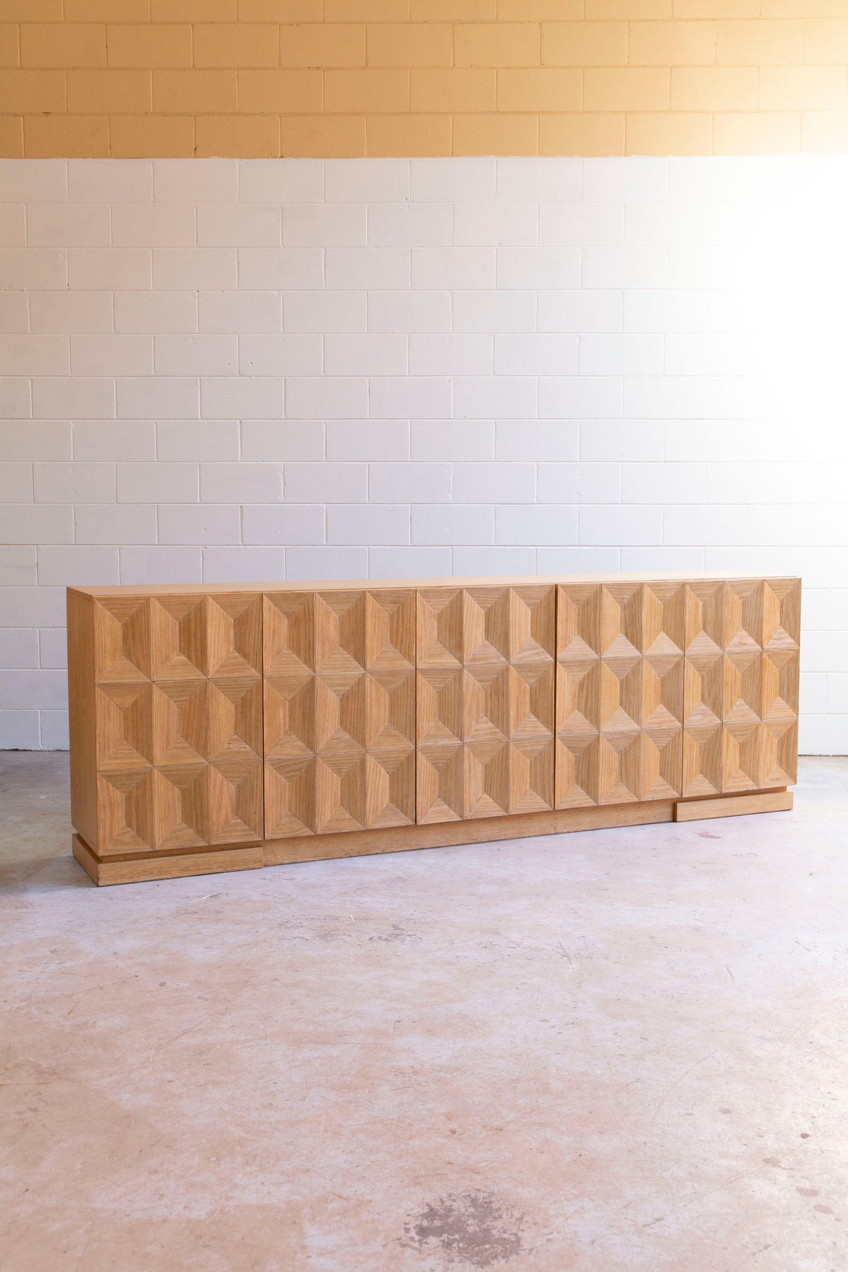 Oak Brutalist Credenza