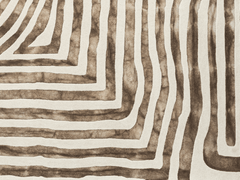 Psychedelic Labyrinth Beige Dip Dye Rug