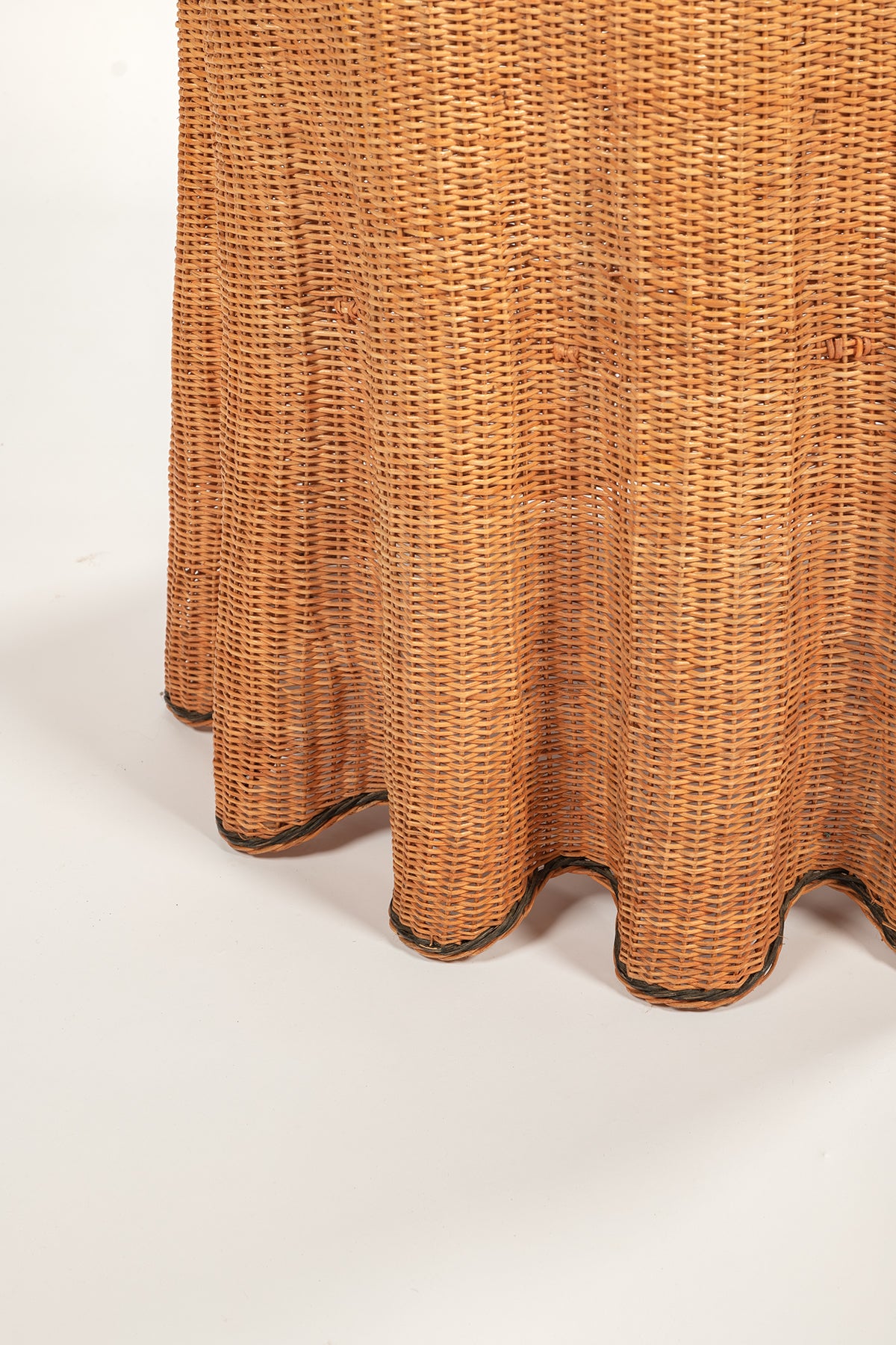 Draped Wicker Side Table