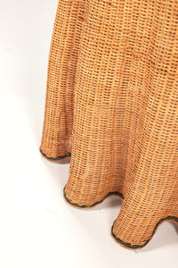 Draped Wicker Side Table