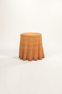 Draped Wicker Side Table