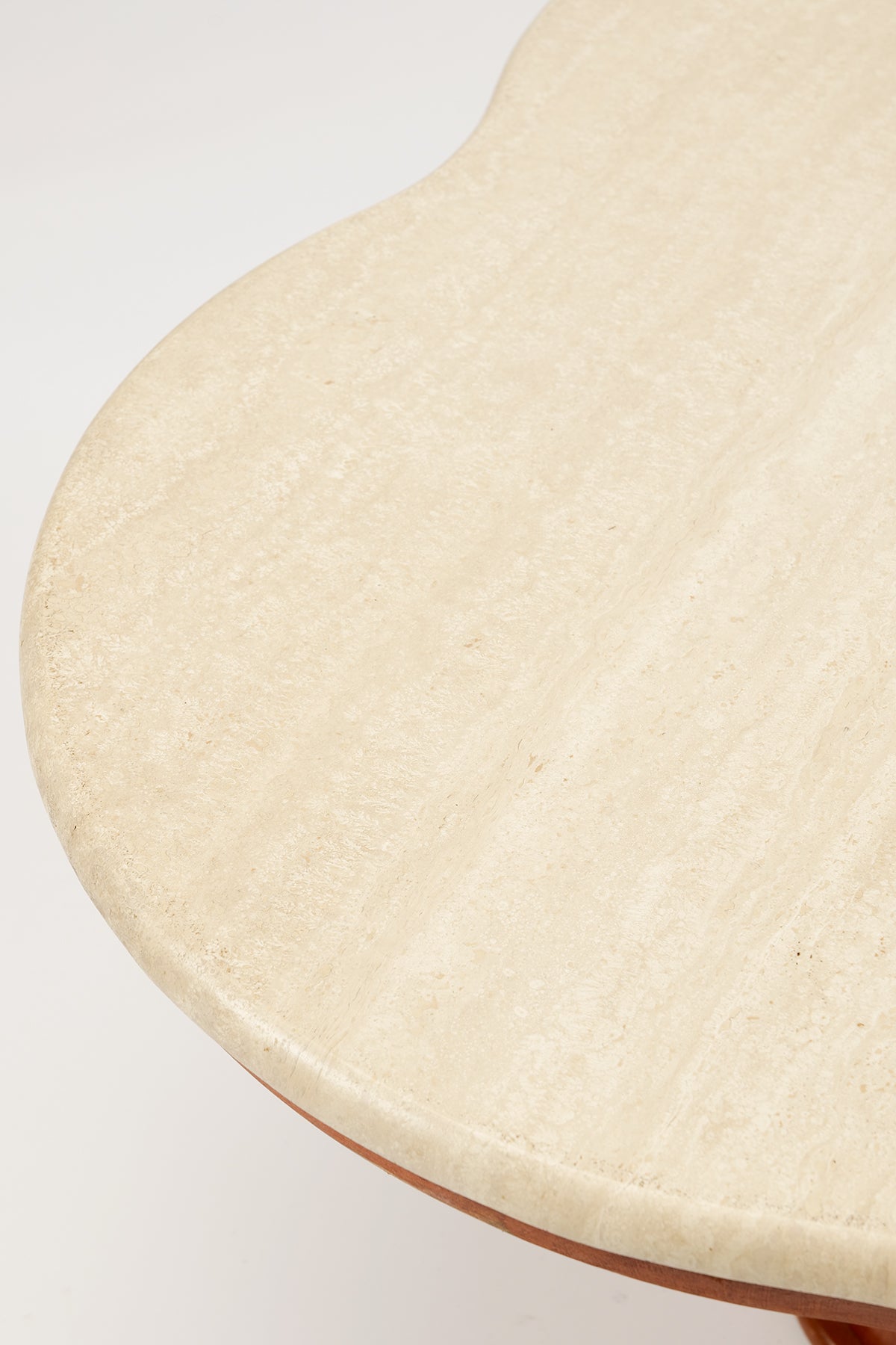 Jean Royere Style Travertine Coffee Table