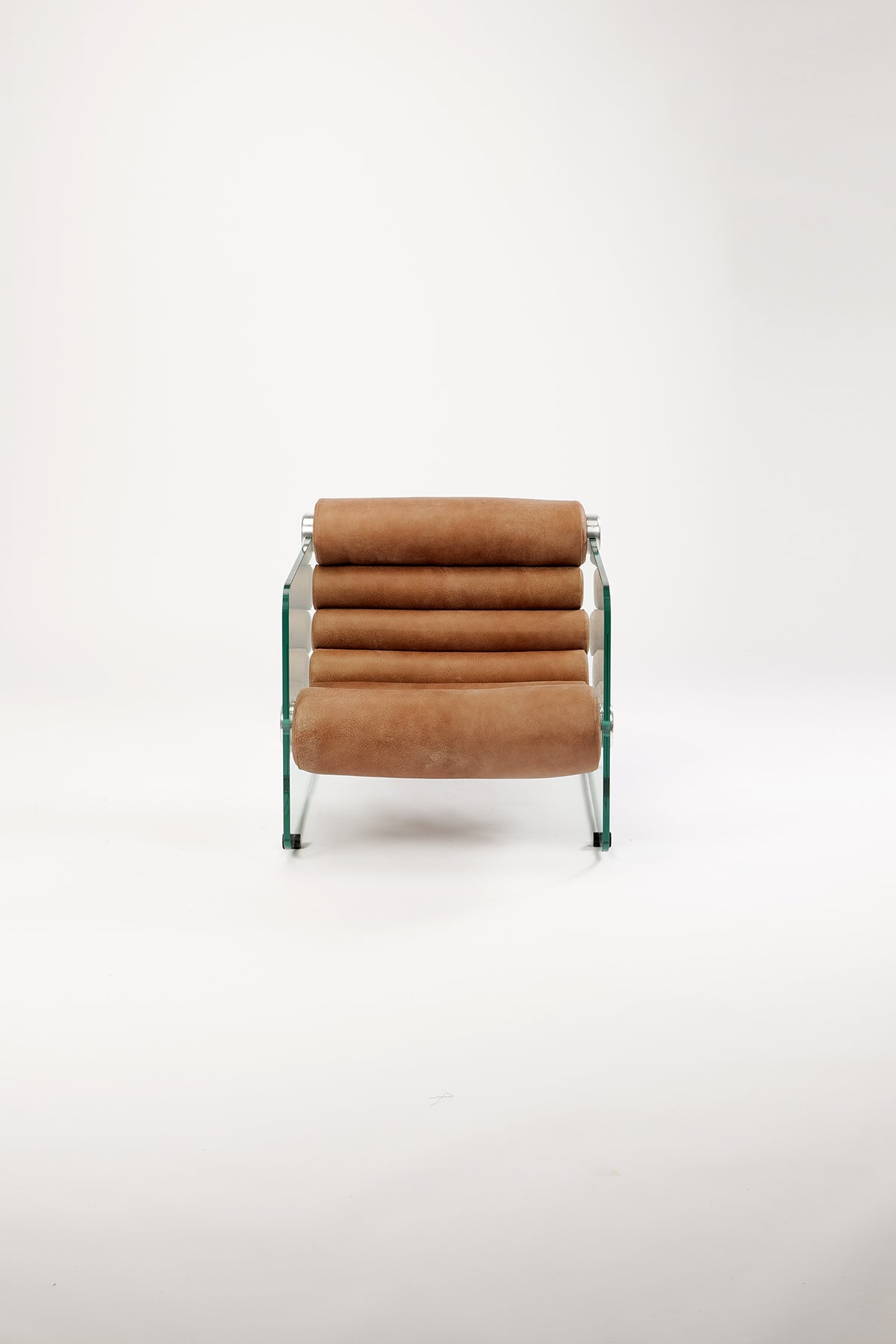 Fabio Lenci 'Hyaline' Brown Leather Armchair (2 Available)
