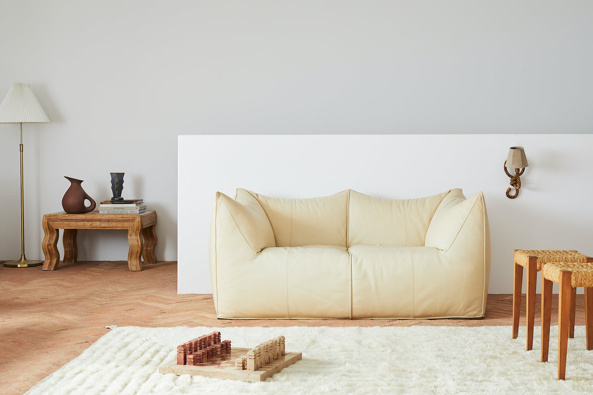 B and B Le Bambole 2 Seater - Cream Leather