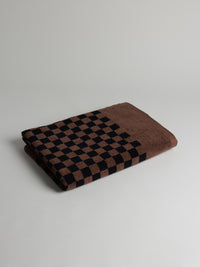 Roman Organic Cotton Pool Towel in Tabac and Noir
