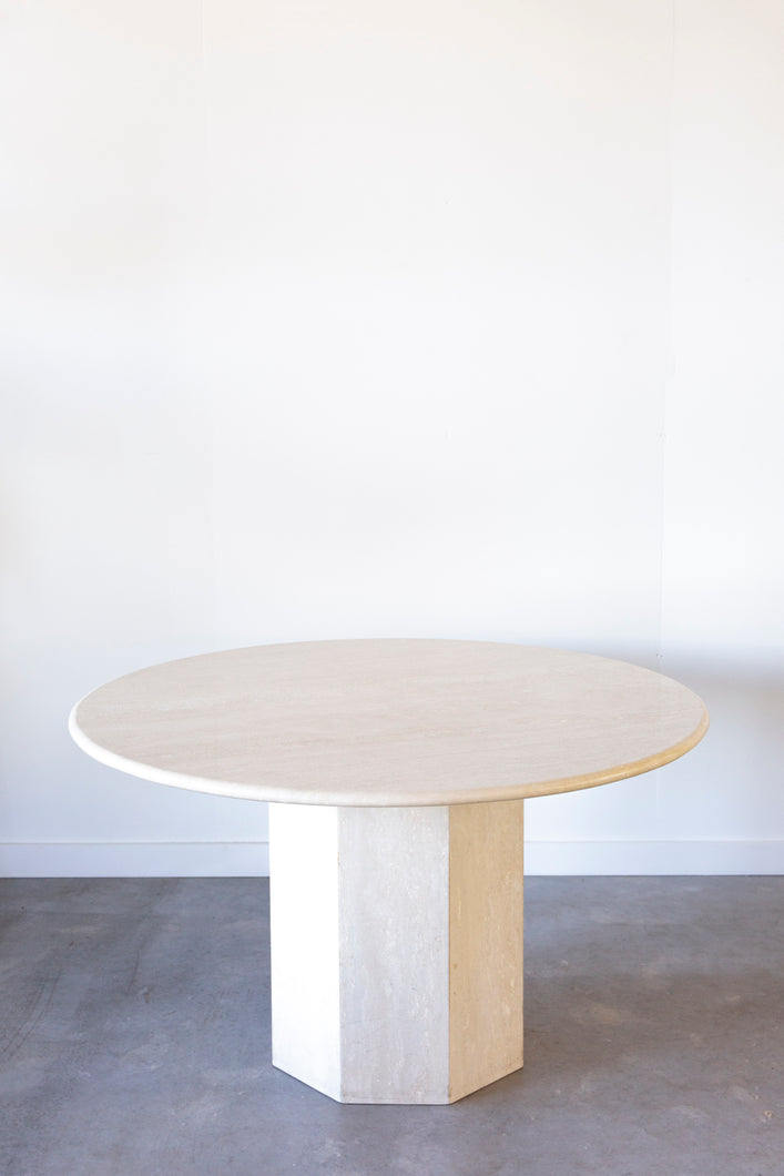 Round Travertine Dining Table - 1.3m (03)