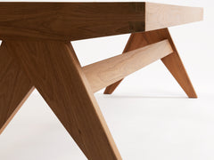 Teak and Cane Bench