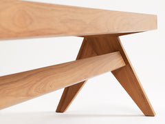 Teak and Cane Bench