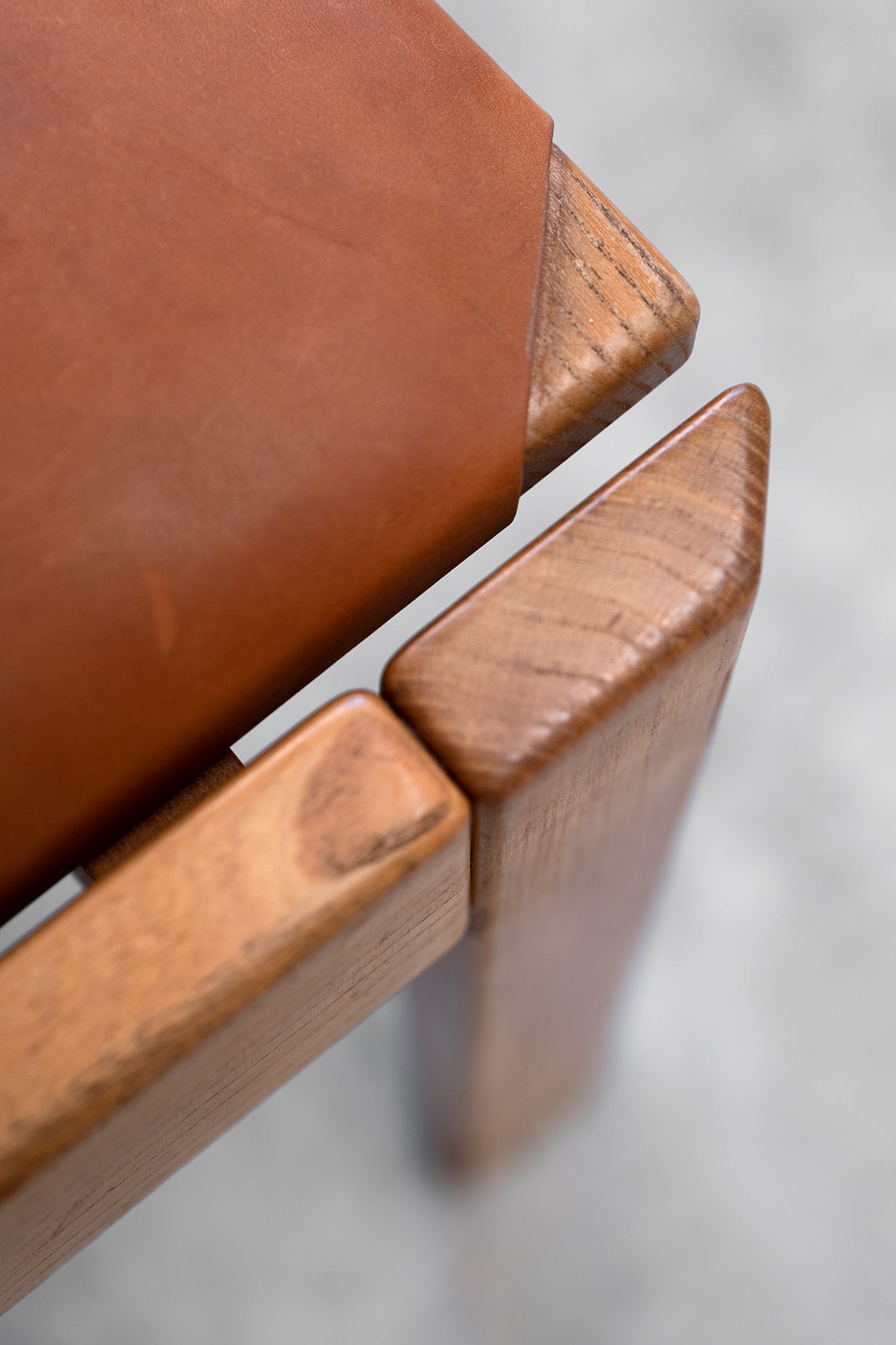 Luigi Gorgoni Elm and Leather Chair Roche Bobois Edition (4 Available)