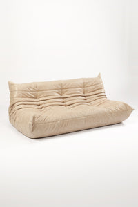 Togo 3 Seater Lounge - Sesame Leather